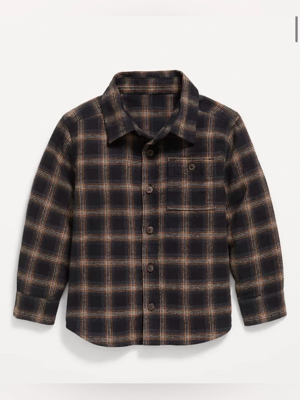 Long-Sleeve Plaid Flannel Pocket Shirt for Toddler Boys